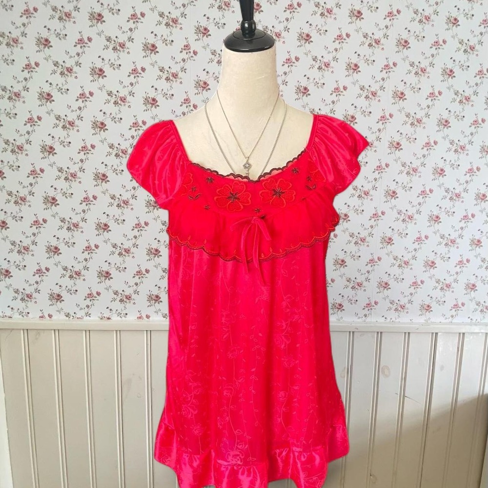 vintage y2k satin babydoll top